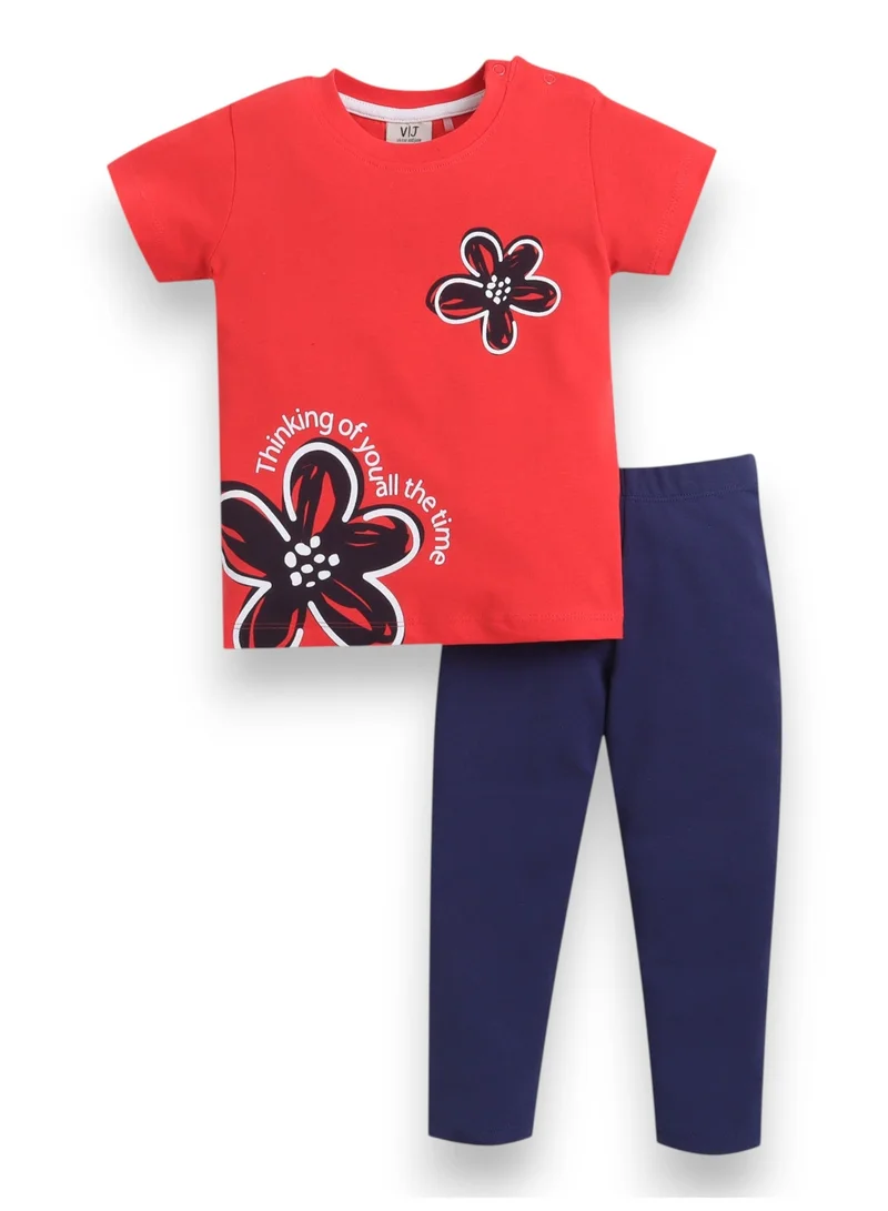 victor and jane Girls’ Multipack (2 Pack) – Graphic T-Shirts & Leggings Set (Basic Fit)