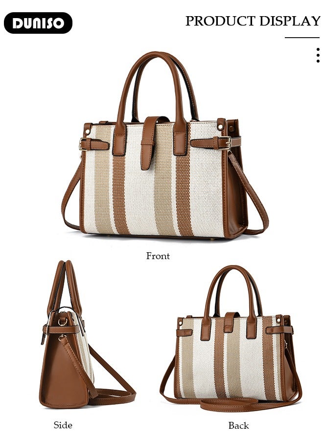 DUNISO Elegant Women's Handbag,Crossbody Bag with Removable Shoulder Strap,Large Capacity Tote Bag Shoulder Bag Fashion Ladies Satchel Bag for Women/Ladies Office Travel Daily Bag - Image 5