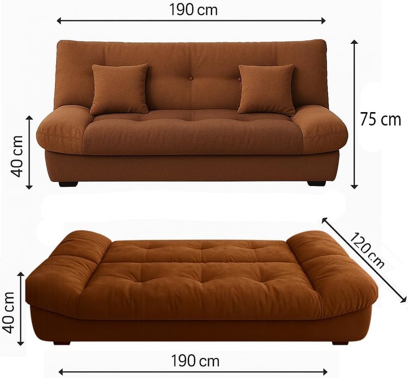 Luxury Luxe Velvet 3-Seater Convertible Sofa Bed - Image 2