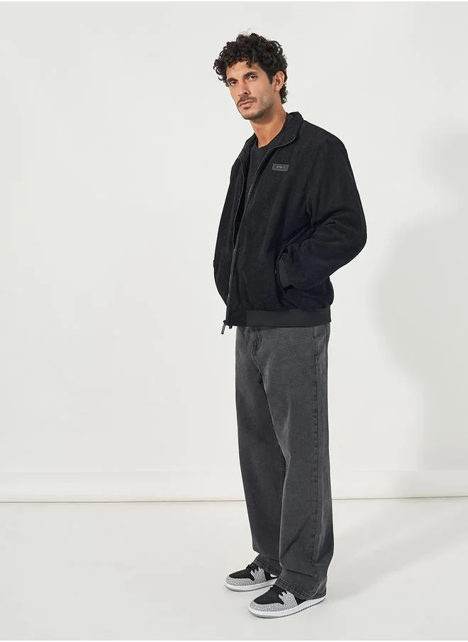 Styli Corduroy Utility Jacket with Badge Detail