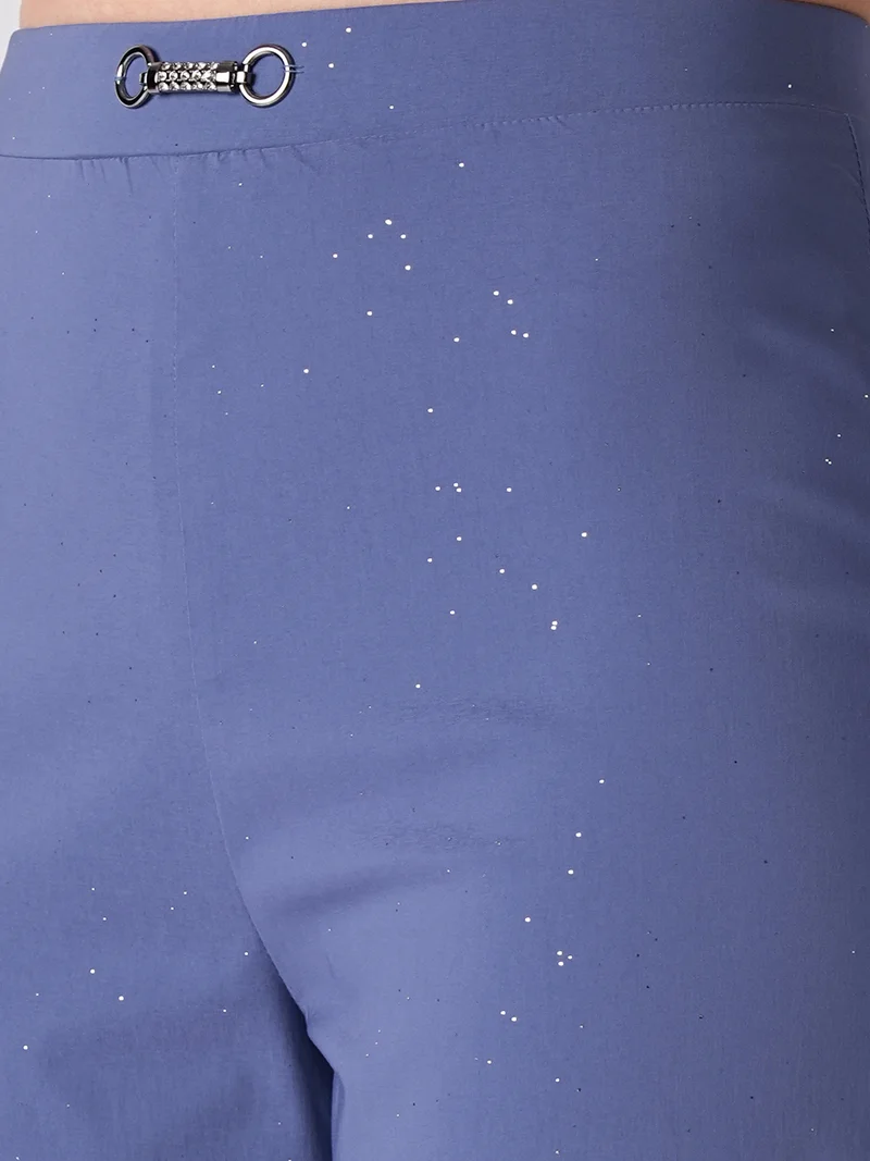 globus Women Blue Flared Mid-Rise Bootcut Trousers