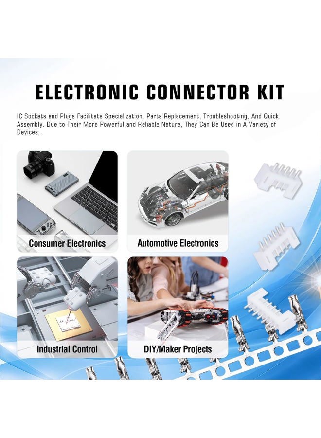CQRobot JST PH 2.0 mm Pitch 5-Pin/6-Pin/7-Pin Electronic Connector IC Male Plugs, Female Sockets Housing and T-Shaped Crimp Terminal Kit. 90 Sets/730 Pieces Wire-to-Board Adapter Cable Assembly. - Image 5