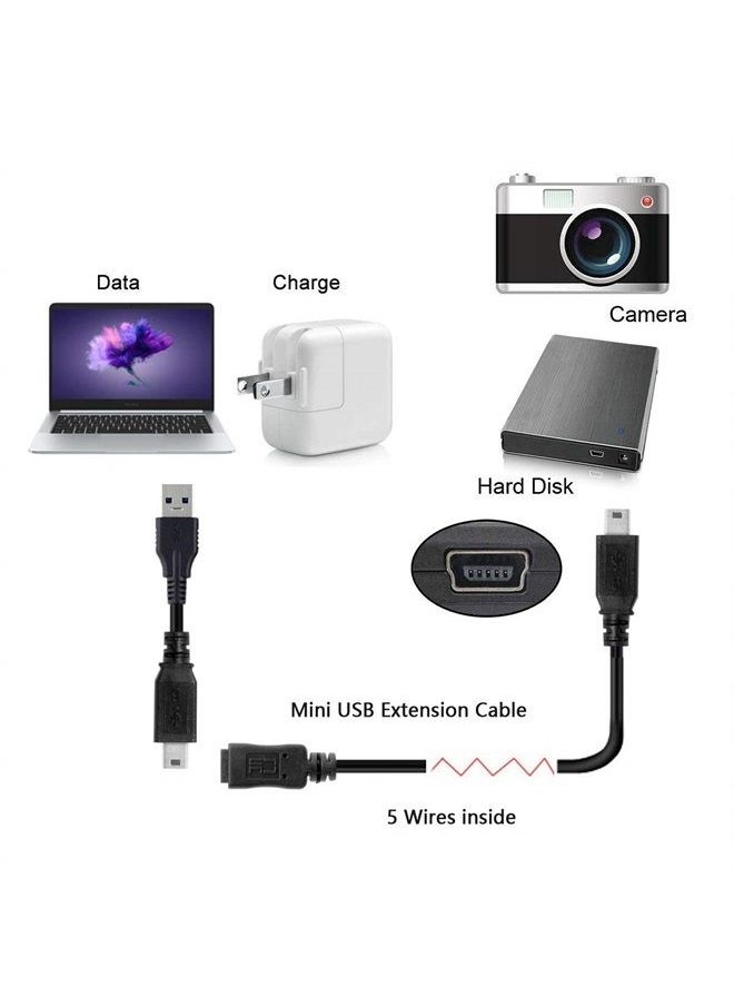 Chenyang - CY USB 2.0 Mini USB 5Pin Male to Female Extension Adapter Cable 5ft Mini USB Extension Cable - Image 1