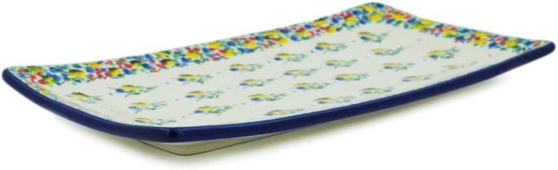 Polmedia Polish Pottery Authentic Polish Pottery 12inch Sushi Tray made by Ceramika Artystyczna Blueberry Season Theme Signature UNIKAT  Certificate of Authenticity  - Image 1