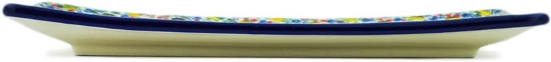 Polmedia Polish Pottery Authentic Polish Pottery 12inch Sushi Tray made by Ceramika Artystyczna Blueberry Season Theme Signature UNIKAT  Certificate of Authenticity  - Image 3