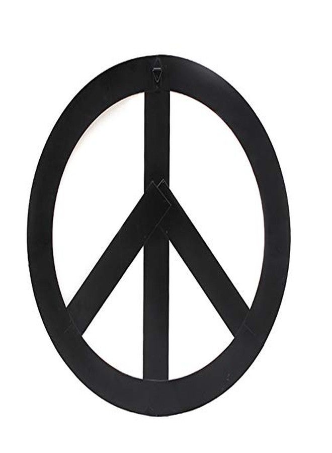 WHY Decor Metal Peace Sign Wall Decor Art - 12" Rustic Hippie Plaque, Hanging Vintage Metal Peace Sign, Rustic Red Metal Groovy Peace Sign for Home Decor, Peace Everywhere 12" (Large) - Image 3