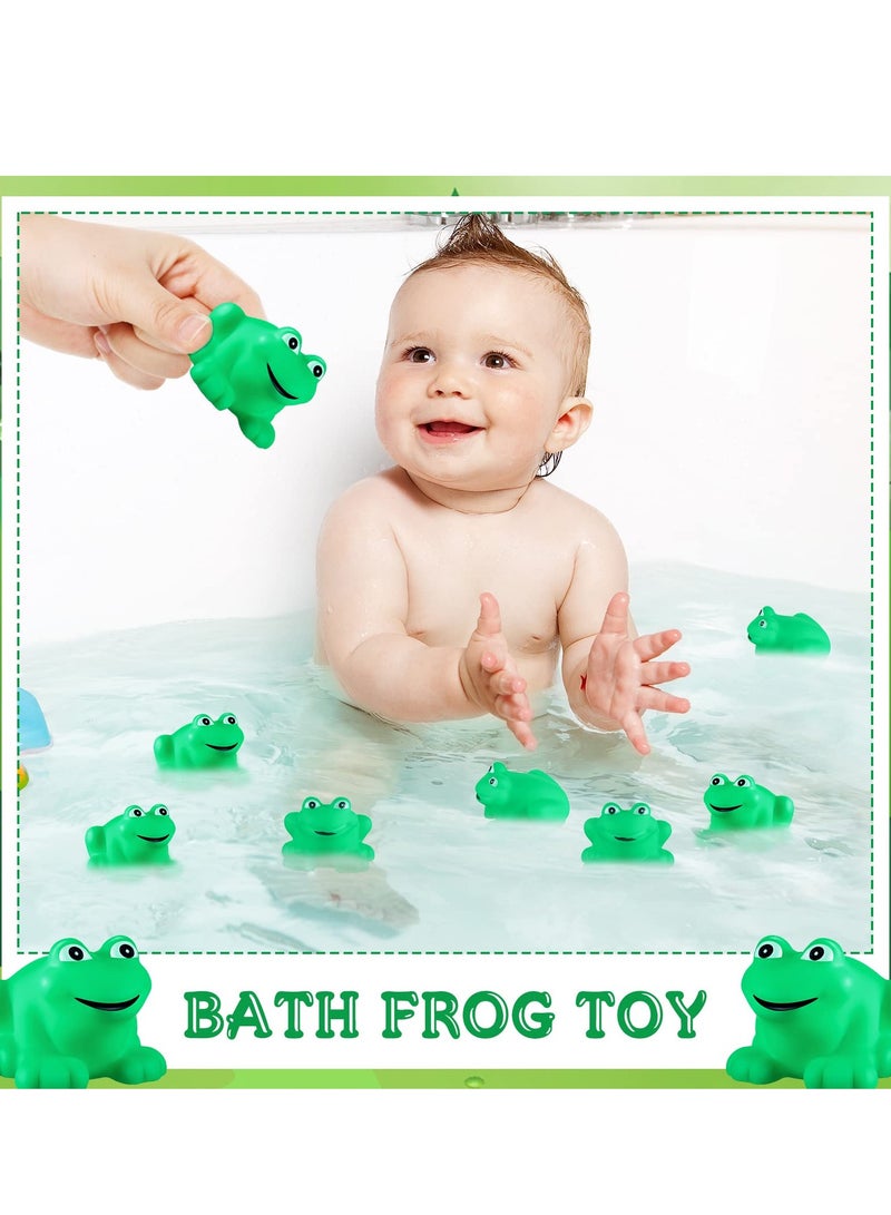 SYOSI 24 PCS Rubber Frogs Squeak Toys and Float Frogs Baby Shower Toys, Swimming Bathtub Toys for Shower Frogs Bathtub Birthday Party Decoration Boys and Girls Bath Toys - Image 4