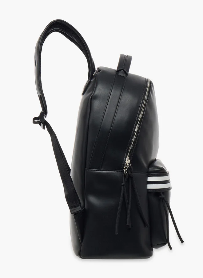 Lee Cooper Solid School Backpack with Adjustable Straps and Zip Closure - 32x16x41 cm