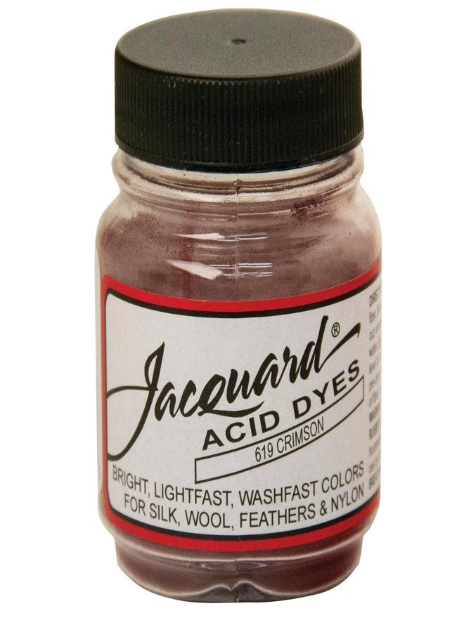 Jacquard Acid Dye 1/2oz Jar Crimson - Acid Dye for Wool, Silk, Alpaca, Feathers, Cosplay Wigs and Nylon - Powder Wool Dye for Full Coverage Dyeing - Vibrant Acid Silk Dye - Image 1