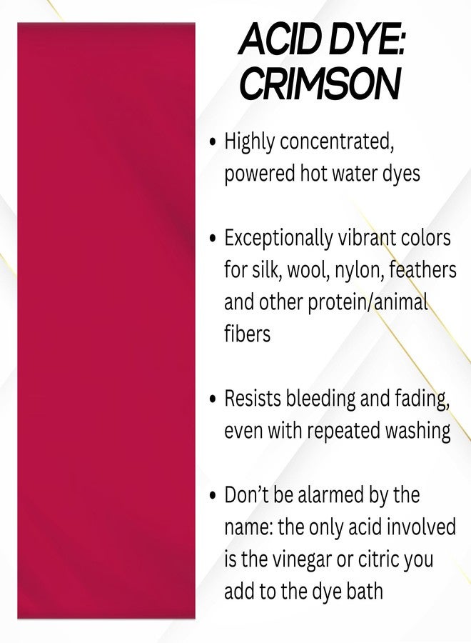 Jacquard Acid Dye 1/2oz Jar Crimson - Acid Dye for Wool, Silk, Alpaca, Feathers, Cosplay Wigs and Nylon - Powder Wool Dye for Full Coverage Dyeing - Vibrant Acid Silk Dye - Image 2