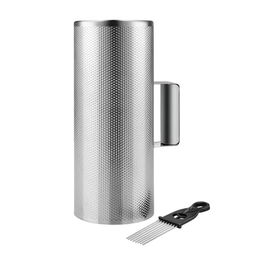 Flexzion Metal Guiro with Scraper Shack 5" x 12" - Merengue Guira Dominicana - Round Cylinder Stainless Steel Hand Musical Instrument Percussion for Jazz Bands, Concerts, and Live Performances - Image 1