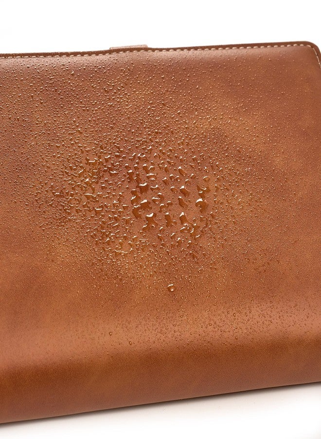 SEVENBEES PU Leather Jewelry Binder Storage Case - Jewelry Boxes Travel Binder Organizer Book Ring Binders with Zipper Velvet Pouch Bags for Bracelet Earring Rings Necklaces - Brown - Image 4