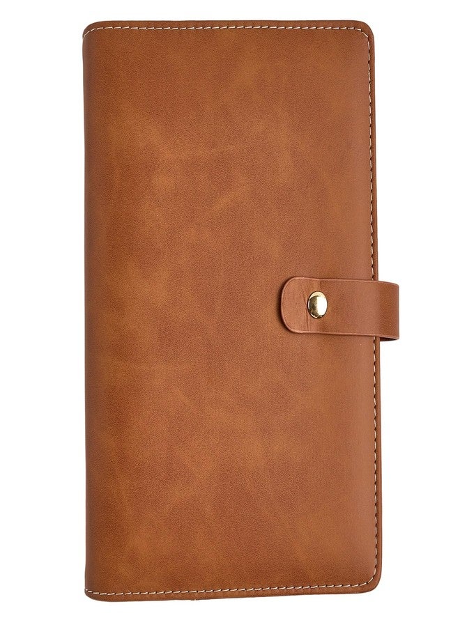 SEVENBEES PU Leather Jewelry Binder Storage Case - Jewelry Boxes Travel Binder Organizer Book Ring Binders with Zipper Velvet Pouch Bags for Bracelet Earring Rings Necklaces - Brown - Image 3