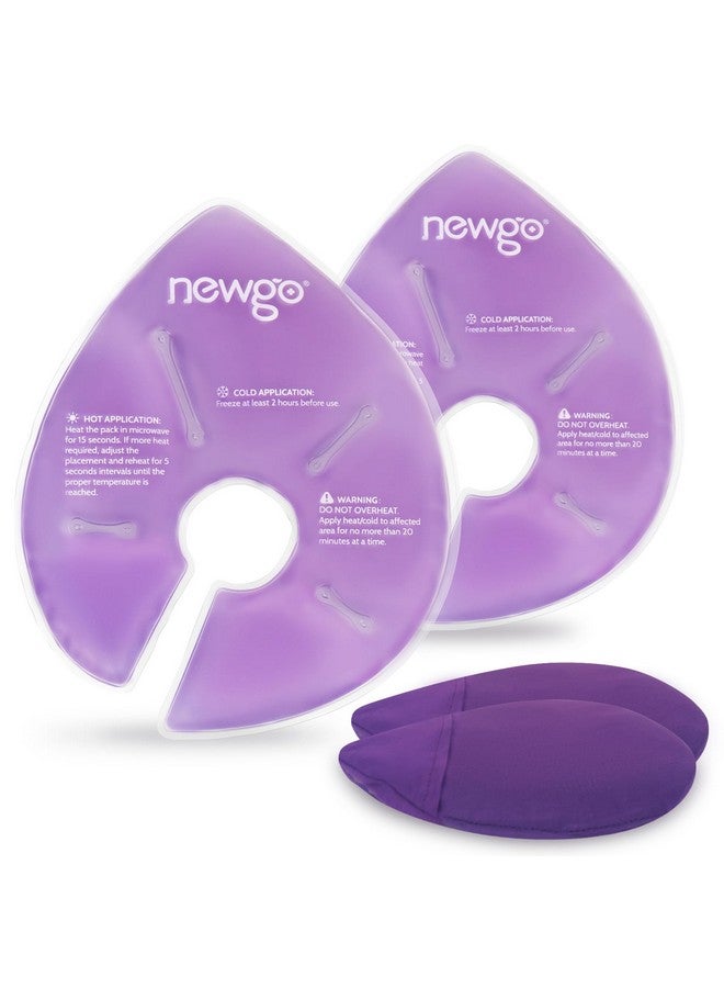 NEWGO Large Breast Therapy Packs, Hot & Cold Gel Ice Packs for Nursing, Postpartum, Engorgement, Mastitis, Breast Feeding Essentials with Soft Covers, 2 Packs - Image 1