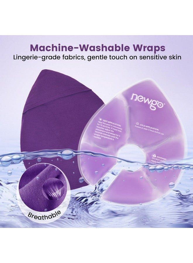 NEWGO Large Breast Therapy Packs, Hot & Cold Gel Ice Packs for Nursing, Postpartum, Engorgement, Mastitis, Breast Feeding Essentials with Soft Covers, 2 Packs - Image 2