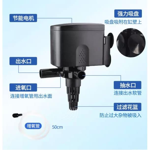 VAYINATO SOBO Aquarium Submersible Pump Power Head (WP-1880 | 20W | 1200L/H | Lifting Capacity : 1.2m) - Image 5