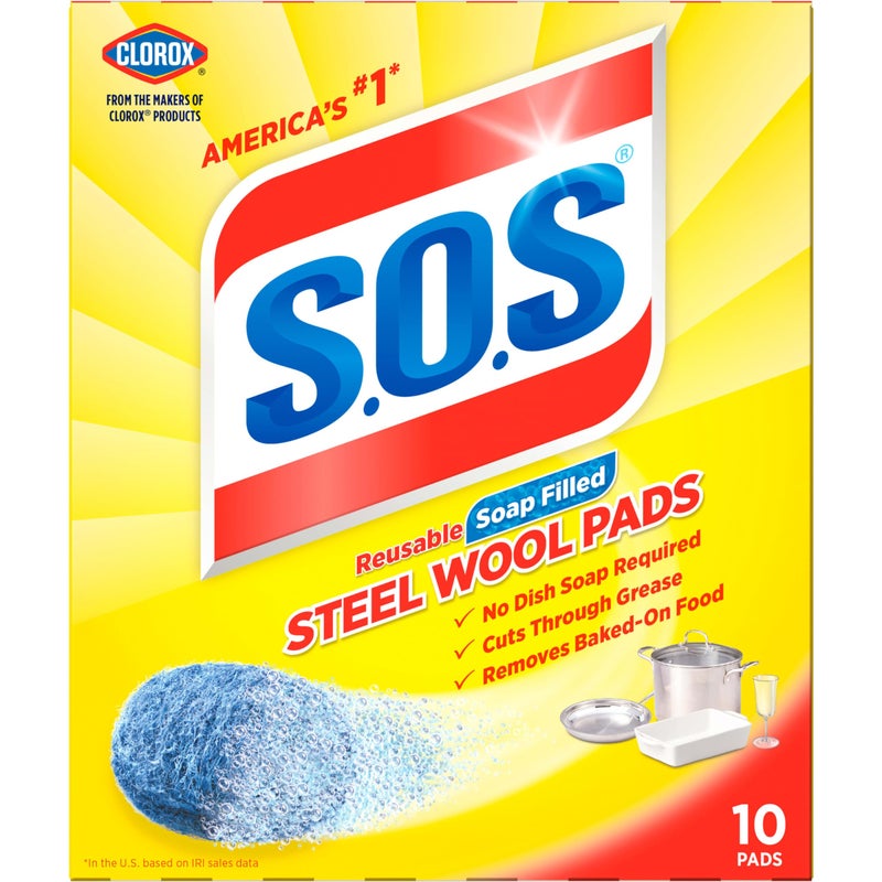 S.O.S Steel Wool Soap Pads, 10 Count - Image 4