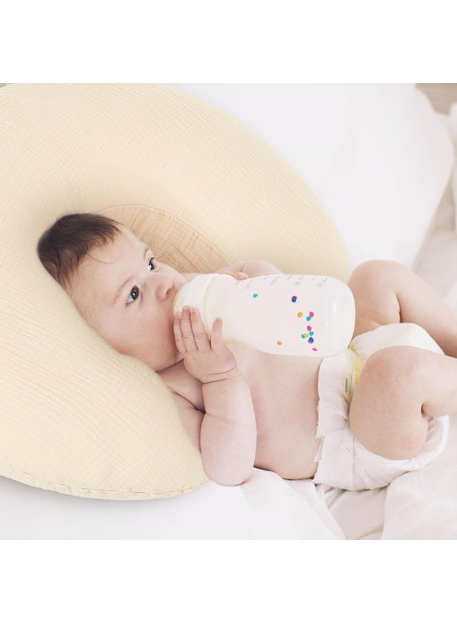 Pro Goleem Pro Goleem Muslin Nursing Pillow Cover, 100% Cotton Soft Breathable Feeding Pillow Slipcover for Breastfeeding Moms, Fits Standard Infant Nursing Pillow, for Boys and Girls, 2 Pack (Brown＆Beige) - Image 5