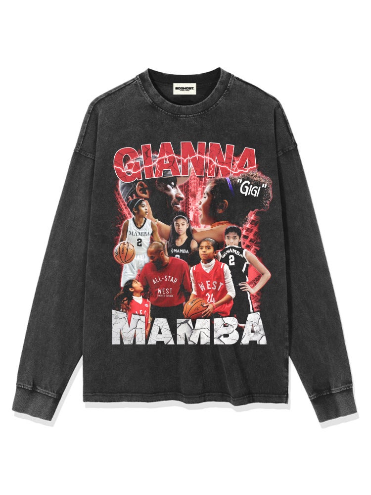 KOBE KOBE printed short-sleeved T-shirt High Street washed Vintage heavy cotton small neckline trendy men - Image 5