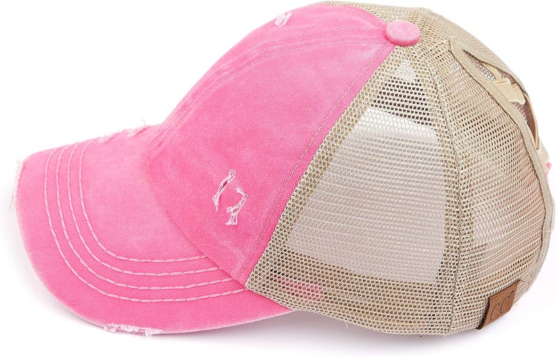 Cc Ponycap Messy High Bun Ponytail Adjustable Glitter Mesh Trucker Baseball Cap - Image 5
