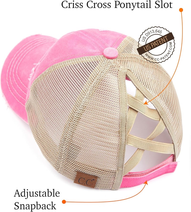 Cc Ponycap Messy High Bun Ponytail Adjustable Glitter Mesh Trucker Baseball Cap - Image 3