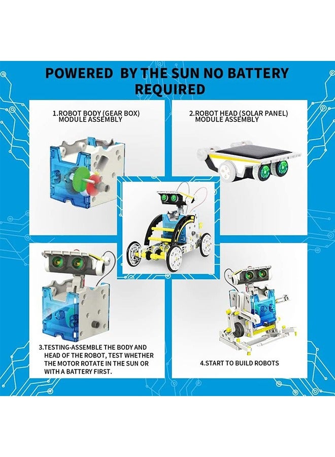 Robot Toys, 13-in-1 Education Solar Robot Toys, Solar Robot Toys-190 Pieces DIY Building Science Experiment Kit for Kids, Robotics Creative Science Puzzle Toys for Teens, Solar Powered by The Sun - Image 2