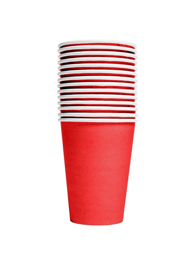 Disposable Paper Cups Red 21cl 14-Pack