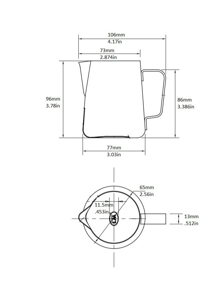 Rattleware Rattleware 350ml/12-Ounce Stainless Steel Macchiato Milk Frothing Pitcher – Barista Steam Jug for Espresso Machines Milk Frothers, Coffee, Cappuccino & Latte Art. Precise Pouring, Durable Handle, Ideal for Cafes & Home Use, Silver  - Image 4