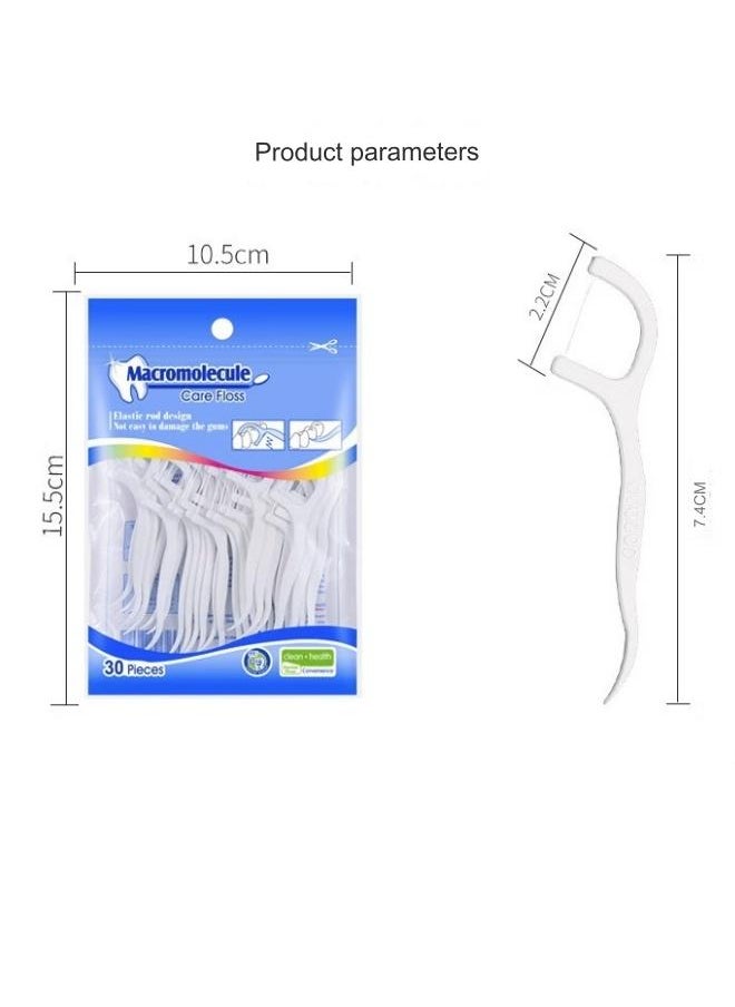 Generic - Macromolecule Care Floss 30/50/100-Pieces White 7.4 x 2.2cm - Image 1