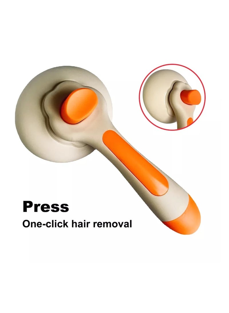 Self-cleaning cat brush with aluminum teeth for combing, massaging and cleaning pets - Image 1