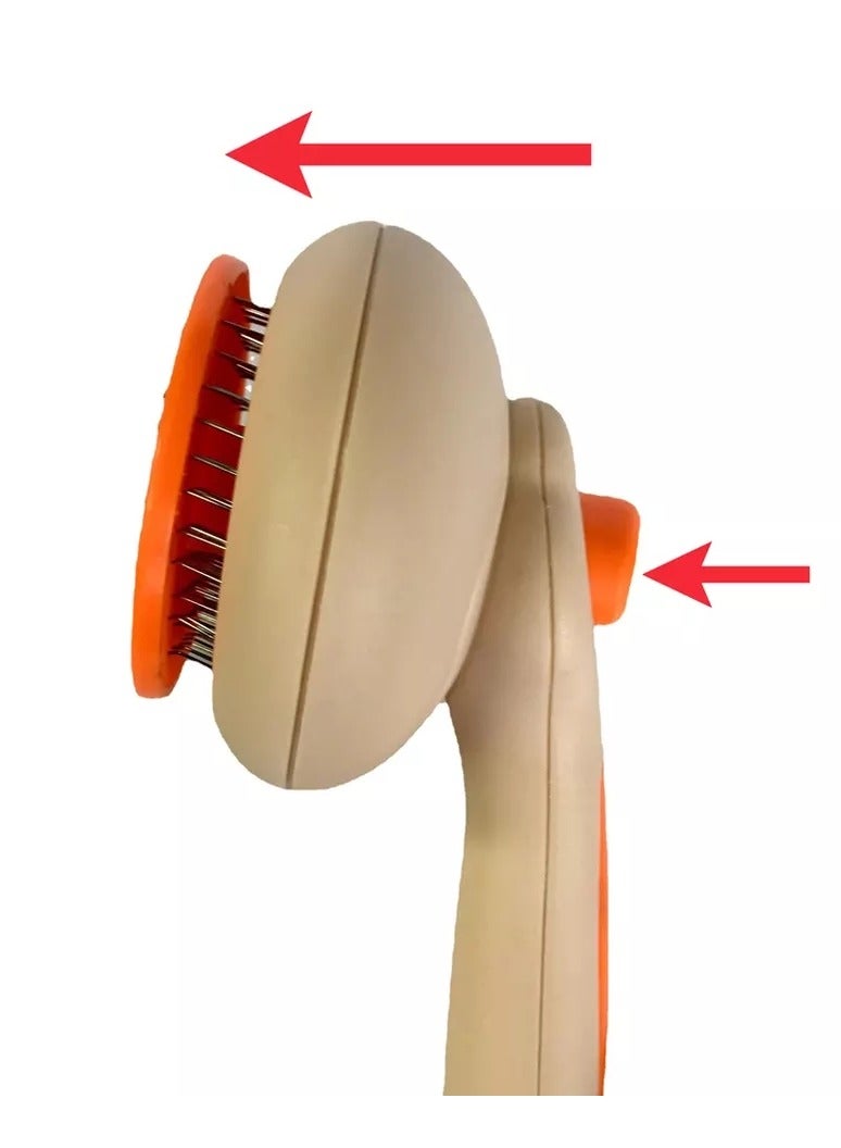 Self-cleaning cat brush with aluminum teeth for combing, massaging and cleaning pets - Image 2