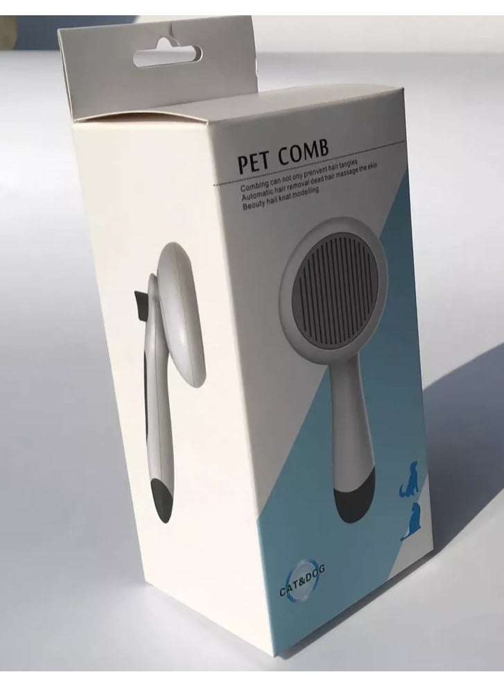 Self-cleaning cat brush with aluminum teeth for combing, massaging and cleaning pets - Image 3