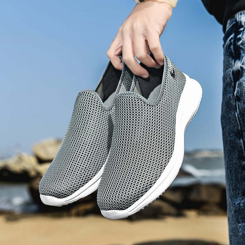 Couple Shoes Outdoor Shuoxi Shoes Slip-On Breathable Versatile Casual Shoes Lightweight Wear-Resistant Beach Mesh Shoes - Image 1