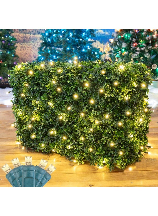 Novelty Lights - 4Ft X 6Ft 100 Led Net Lights Net Lights Outdoor Mesh Lights Durable Led Bulbs For Bushes Garden Holiday Backyard Decor Outdoor Lighting For Patio (Warm White) - Image 1