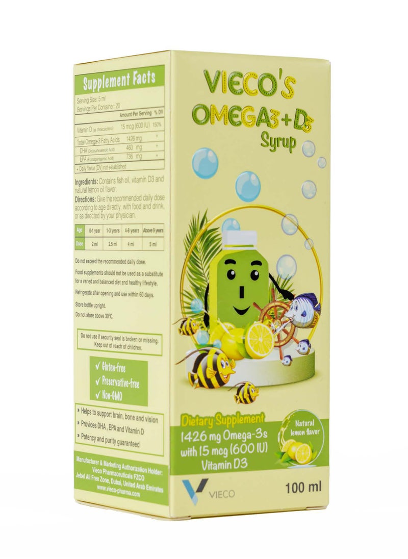 VIECO VIECO'S OMEGA3+D3 SYRUP 100ML  - Image 3