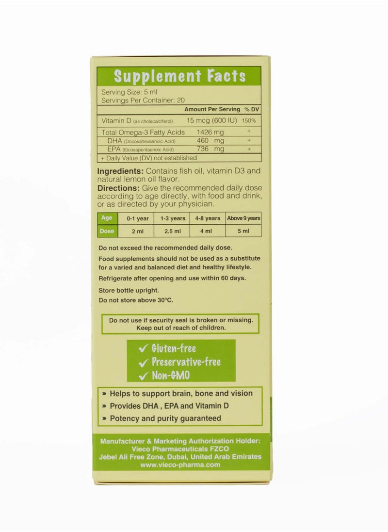 VIECO VIECO'S OMEGA3+D3 SYRUP 100ML  - Image 5