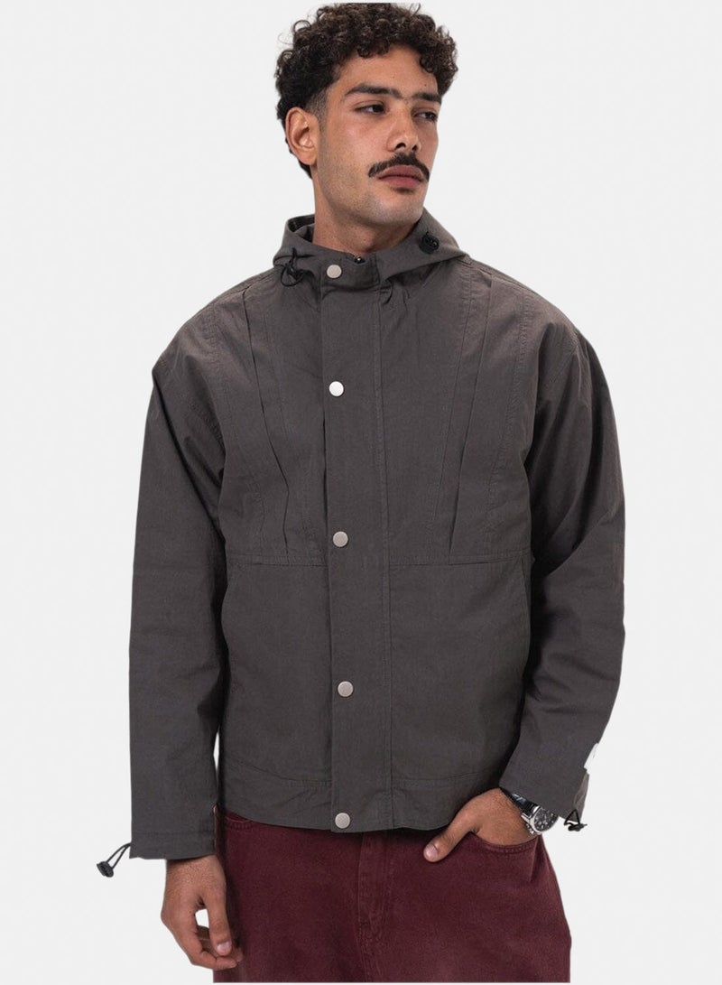 In Your Shoe Dark Grey Regular Windbreaker - Image 2