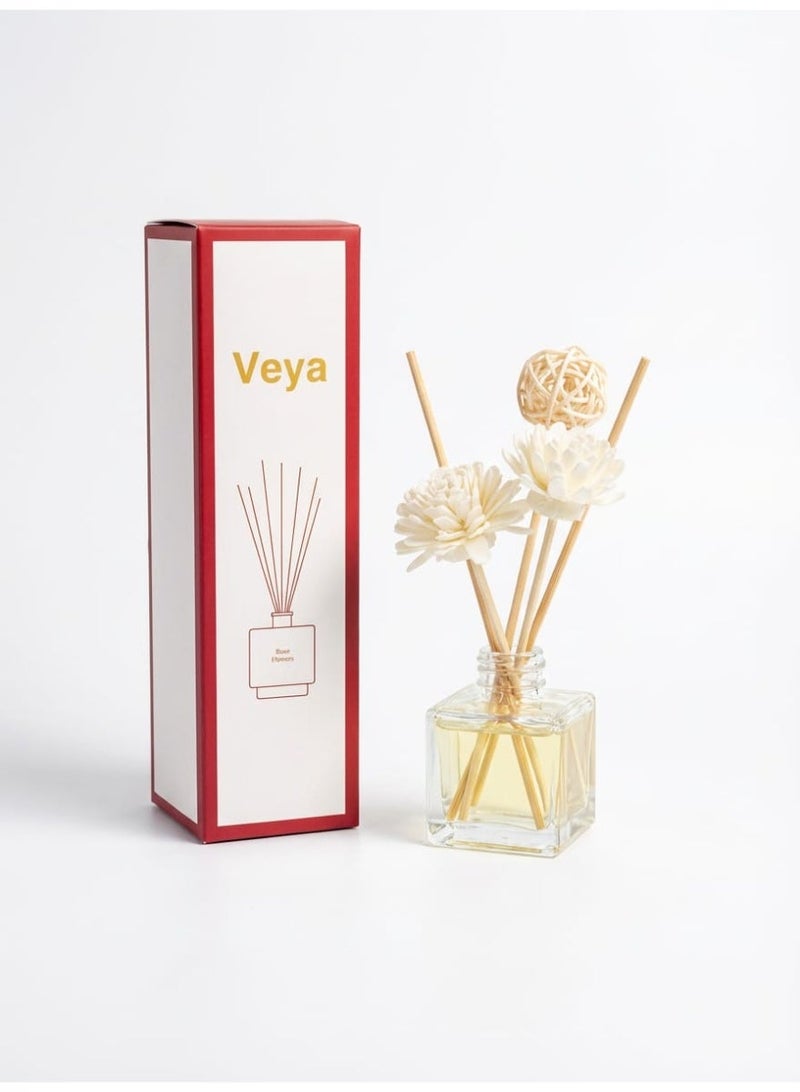 ڤيا VEYA فواحة أعواد عطرية فيا برائحة الورد – 50 مل مع أعواد خشبية طبيعية تعمل على نشر العطر تدريجيًا - Image 1