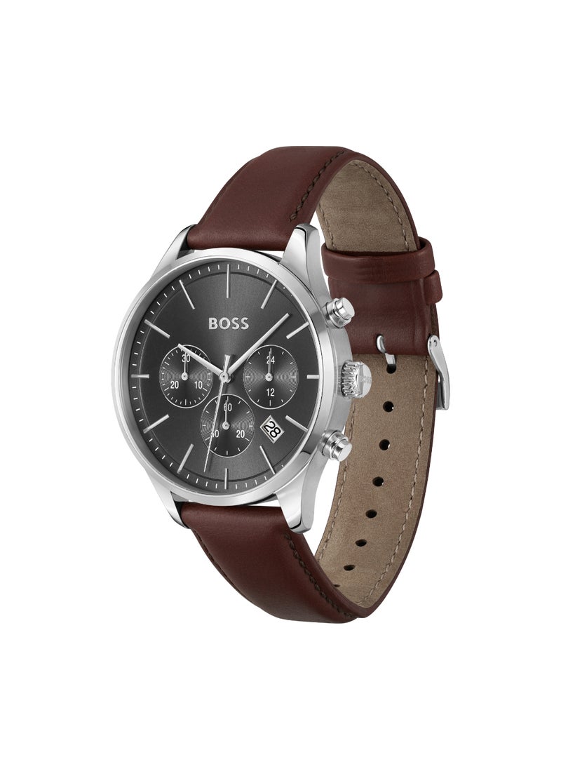 HUGO BOSS Round Chronograph Men's Grey Case Watch - 1514155  - Image 3