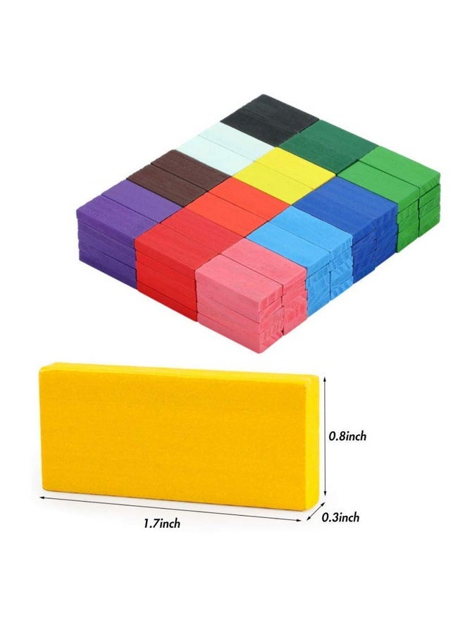 Toyshine - Toyshine for kids 12 Color Wooden Dominos Blocks Set, Game Educational Play Toy, Domino Racing Toy Game, 1200 pcs - Image 1
