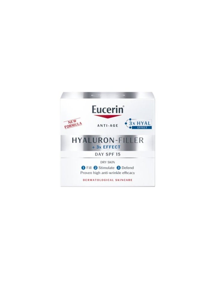Eucerin Hyaluron - Filler + 3x Effect Day Cream  SPF 15 for Dry Skin 50ml  - Image 1