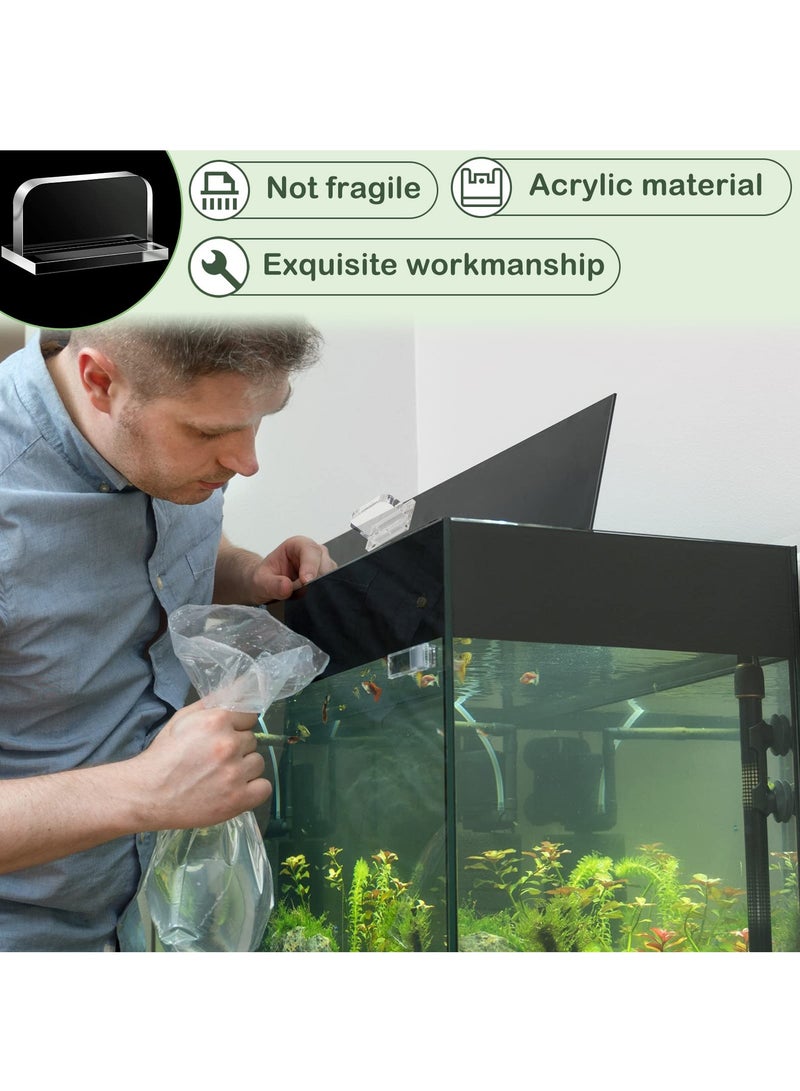 KASTWAVE 4 قطع من مقابض غطاء حوض السمك المصنوعة من الأكريليك الشفاف ومقابض غطاء خزان الأسماك اللاصقة ومقبض بديل لغطاء حوض السمك، 2.36 × 1.38 بوصة - Image 4