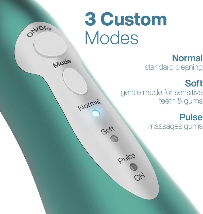 Aquasonic Water Flosser - Cordless Rechargeable Water Flossers for Teeth Cleaning - Waterproof Aqua Flosser, Portable Oral Irrigator for Dental Cleaning with 5 Jet Tips – Braces Home Travel - Image 4