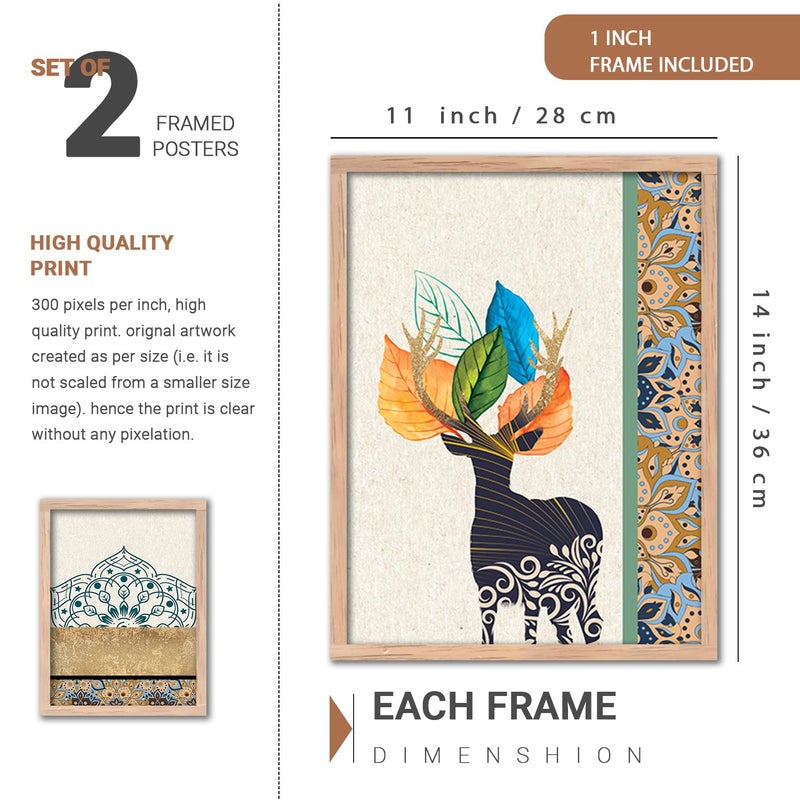 kotart Paintings Set of 4 Framed Paintings for Wall Decoration Bedroom Framed Wall PostersPaintings for Living Room with FrameMulticolor - Image 2