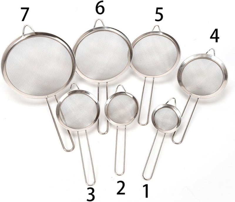 Kitchen Stainless Steel Optional Flour Tea Strainer Mesh Colander Sieve Filter Sifter(18cm) - Image 2
