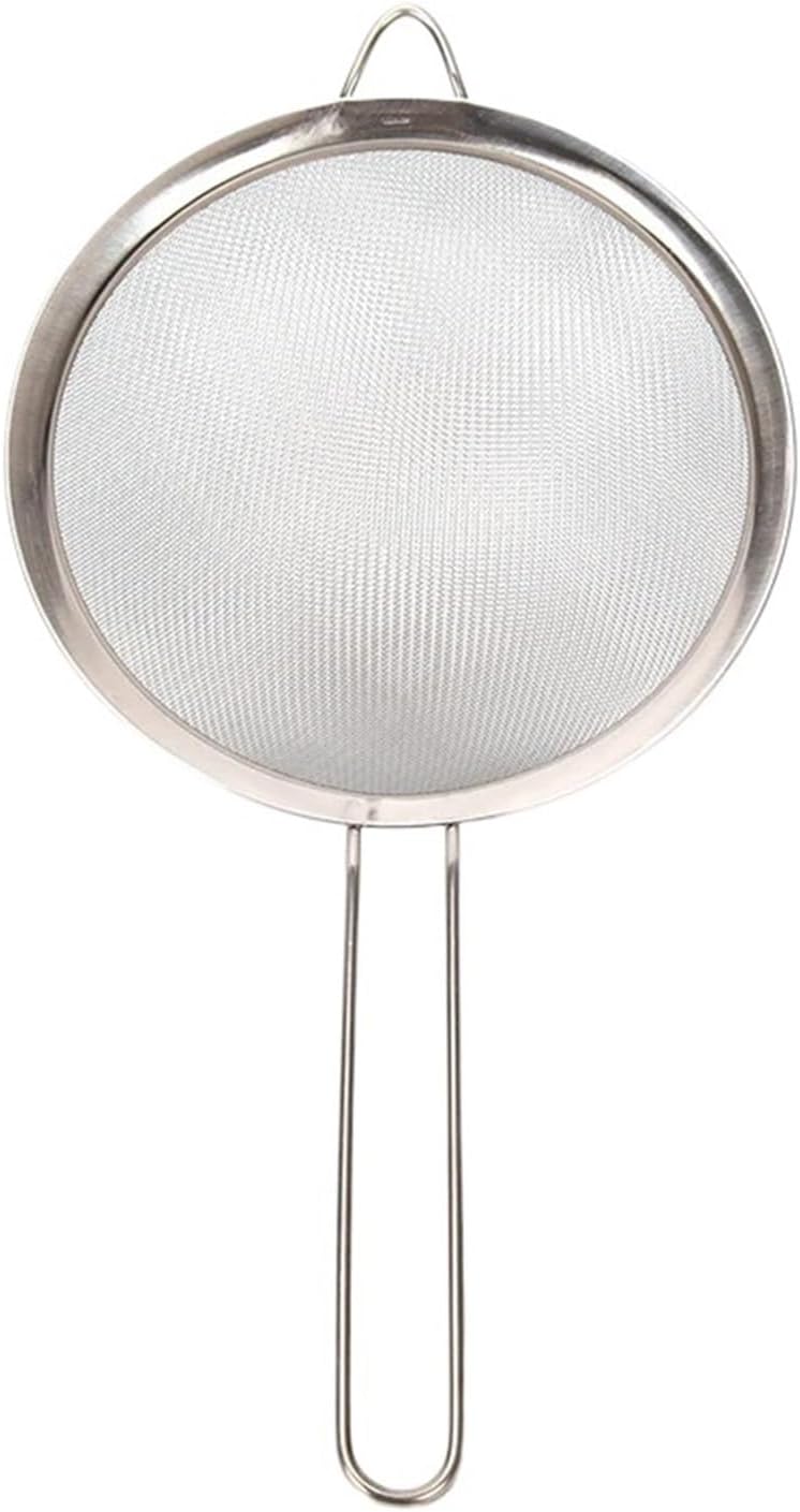 Kitchen Stainless Steel Optional Flour Tea Strainer Mesh Colander Sieve Filter Sifter(18cm) - Image 1