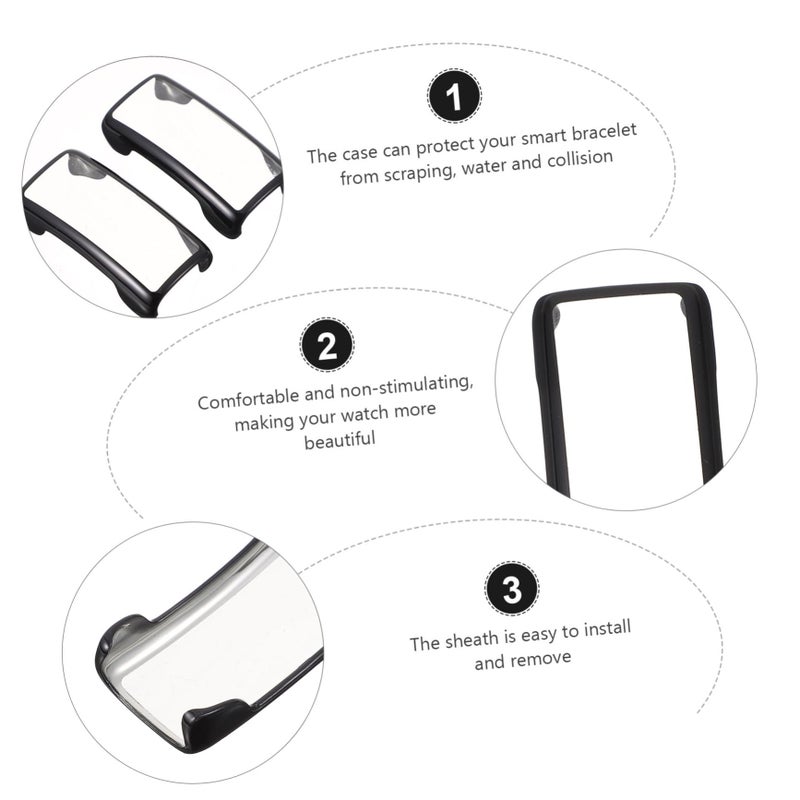 Protective Shell Case For Smart Bracelet Water Scratch Resistant Lightweight Electroplated Black 8X2CM - Image 3