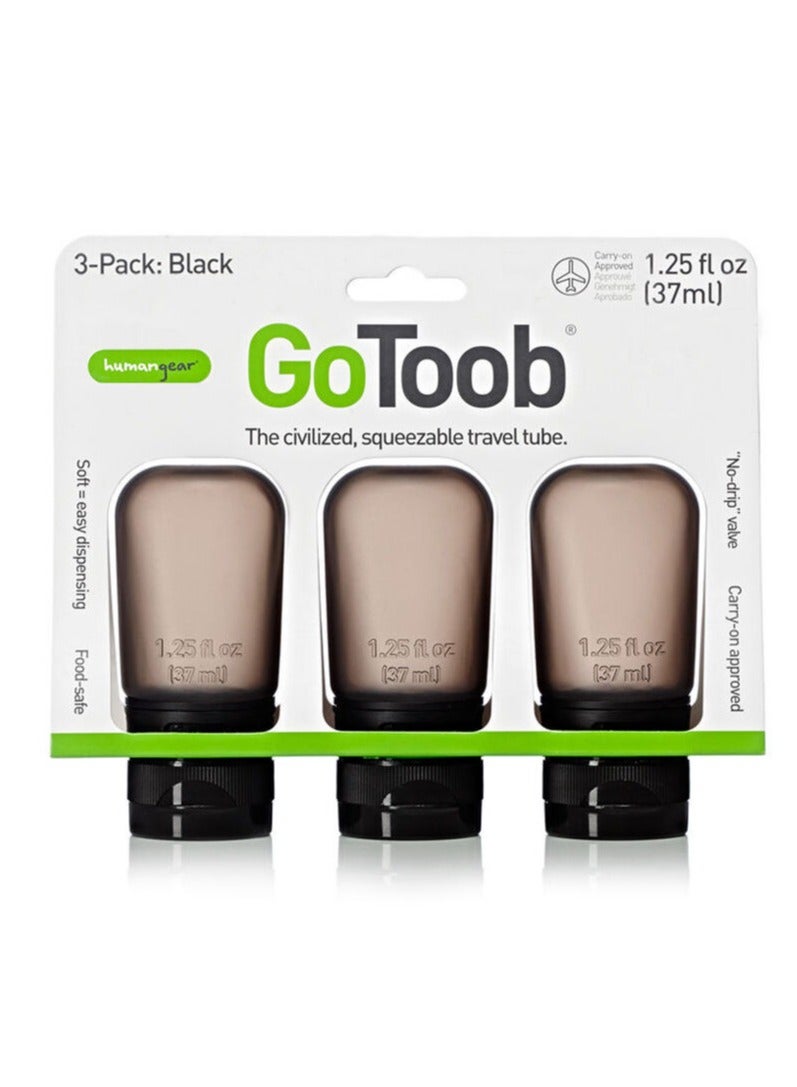 هيومانجير مجموعة HumanGear GoToob المكونة من 3 قطع باللون الأسود مقاس 37 أنبوب سفر 