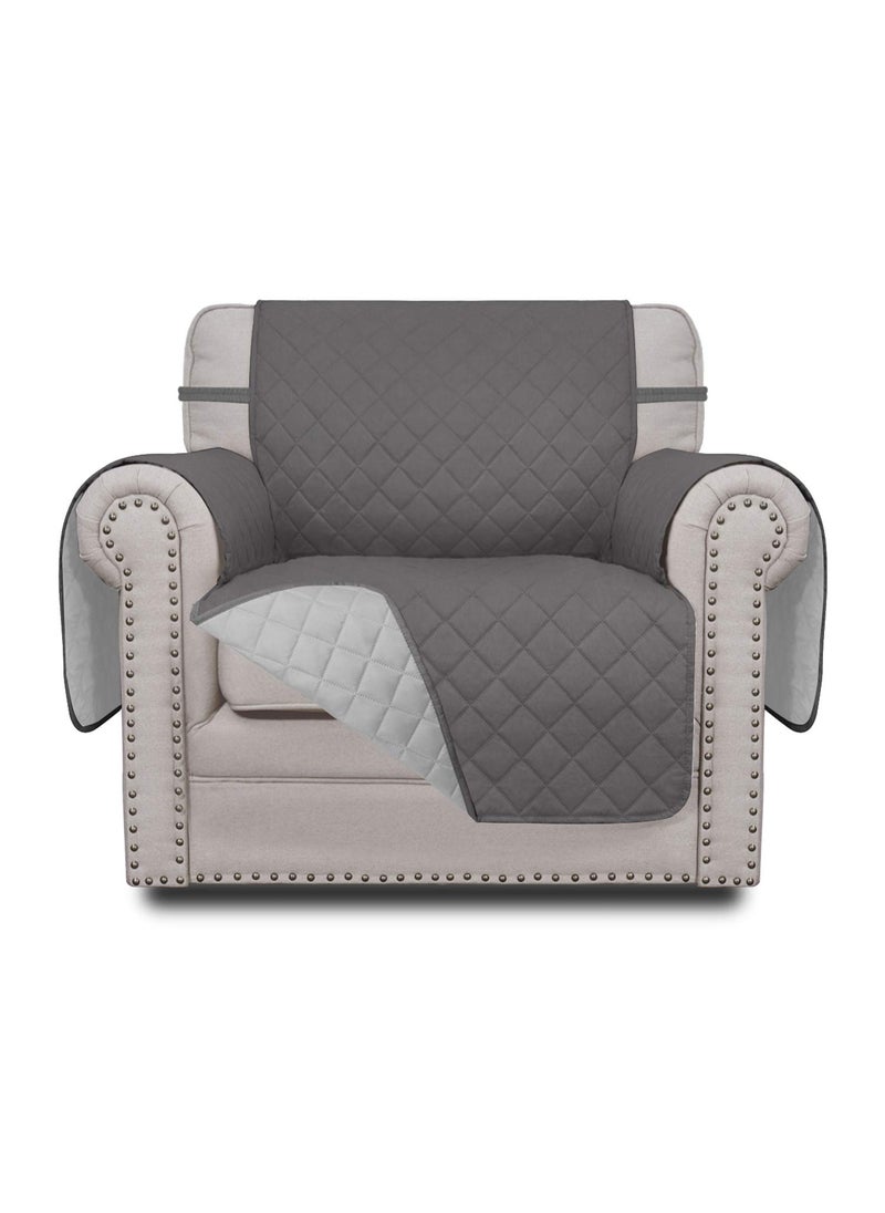 Easy-Going EasyGoing Chair Sofa Slipcover Reversible Sofa Cover Water Resistant Couch Cover Furniture Protector Cover with Elastic Straps for Pets Kids Children Dog Cat Chair GrayLight Gray 