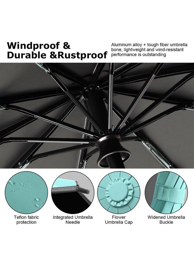  بالي مظلة PALAY® كبيرة للرجال والنساء بحزام عاكس، مظلة سفر قابلة للطي مقاومة للرياح تفتح وتغلق تلقائيًا، مقاس 50 بوصة، معززة بـ 10 ضلوع مزدوجة، مظلة حماية من الأشعة فوق البنفسجية 99 مع تصميم مقبض كارابينر - Image 5